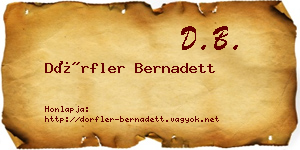 Dörfler Bernadett névjegykártya